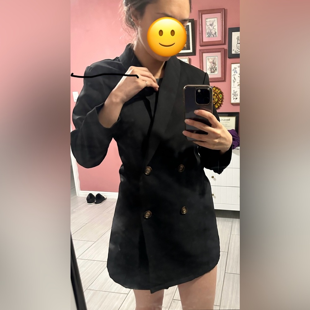 Classic Black Double-Breasted Blazer